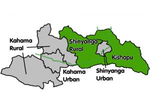 Districts of Shinyanga Region - TAI focus areas highlighted in green